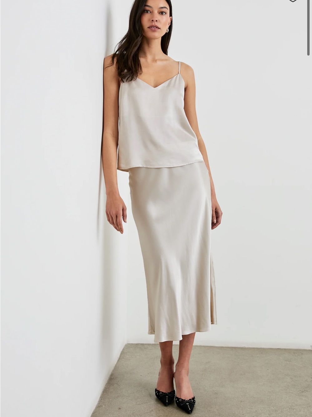 Rails Cream Midi Slip Skirt